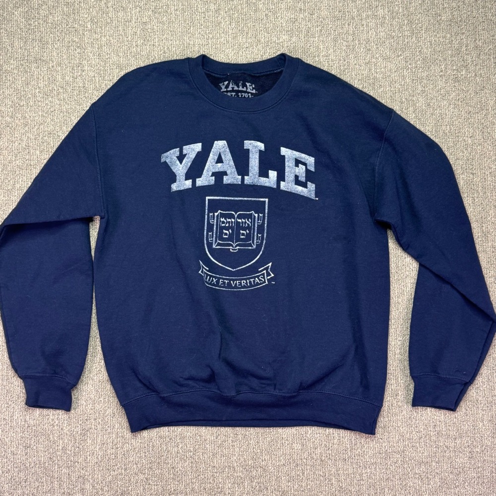 Yale University Est 1701 Collegiate Crewneck Sweatshirt Navy Blue Size‎ M